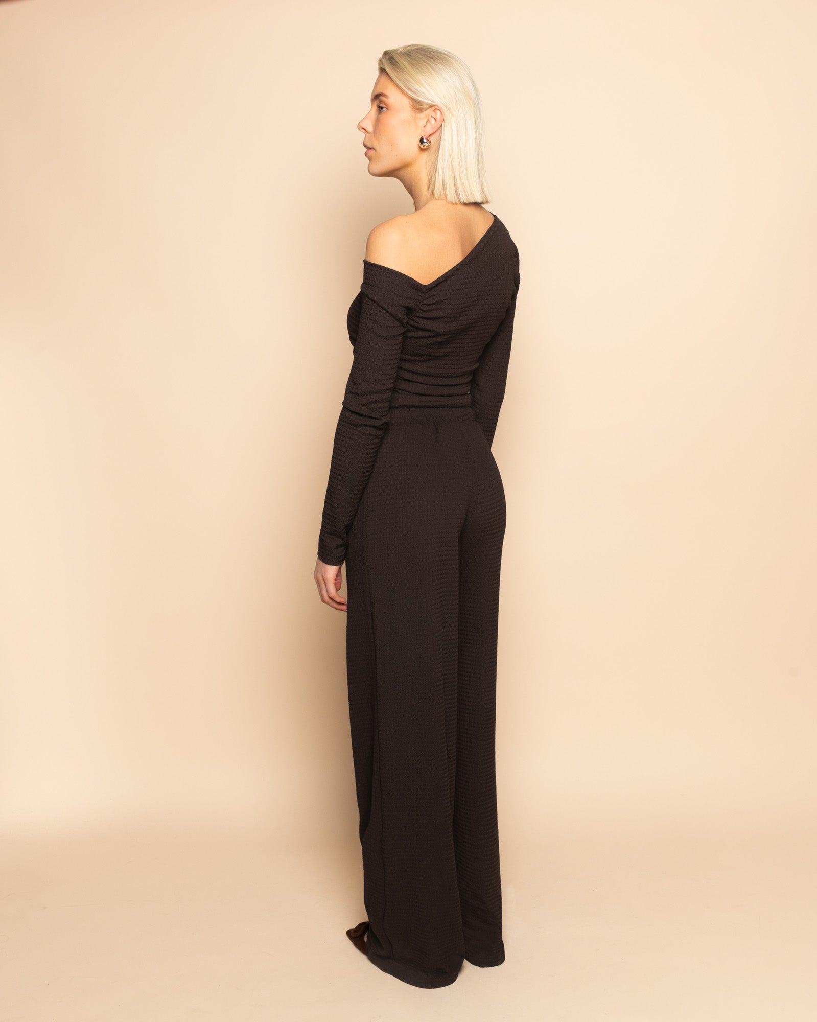 STRUCTURE STRAIGHT LEG PANTS DONKERBRUIN