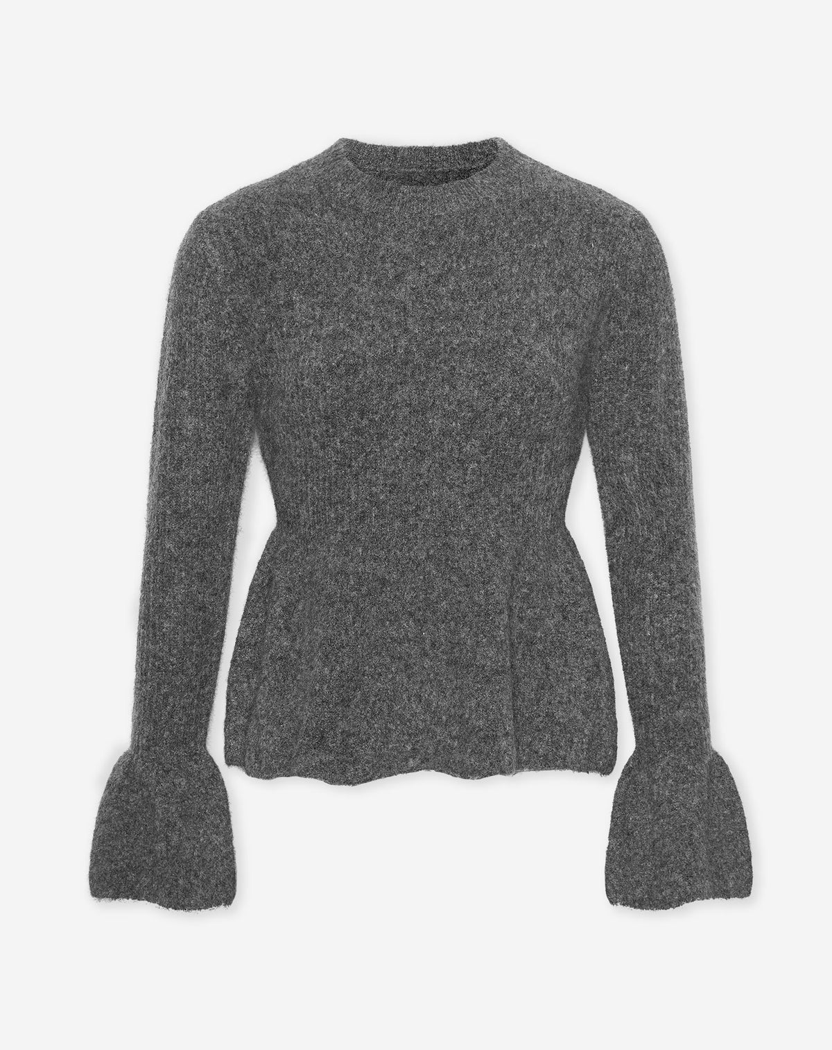 PEPLUM KNIT GREY MELEE