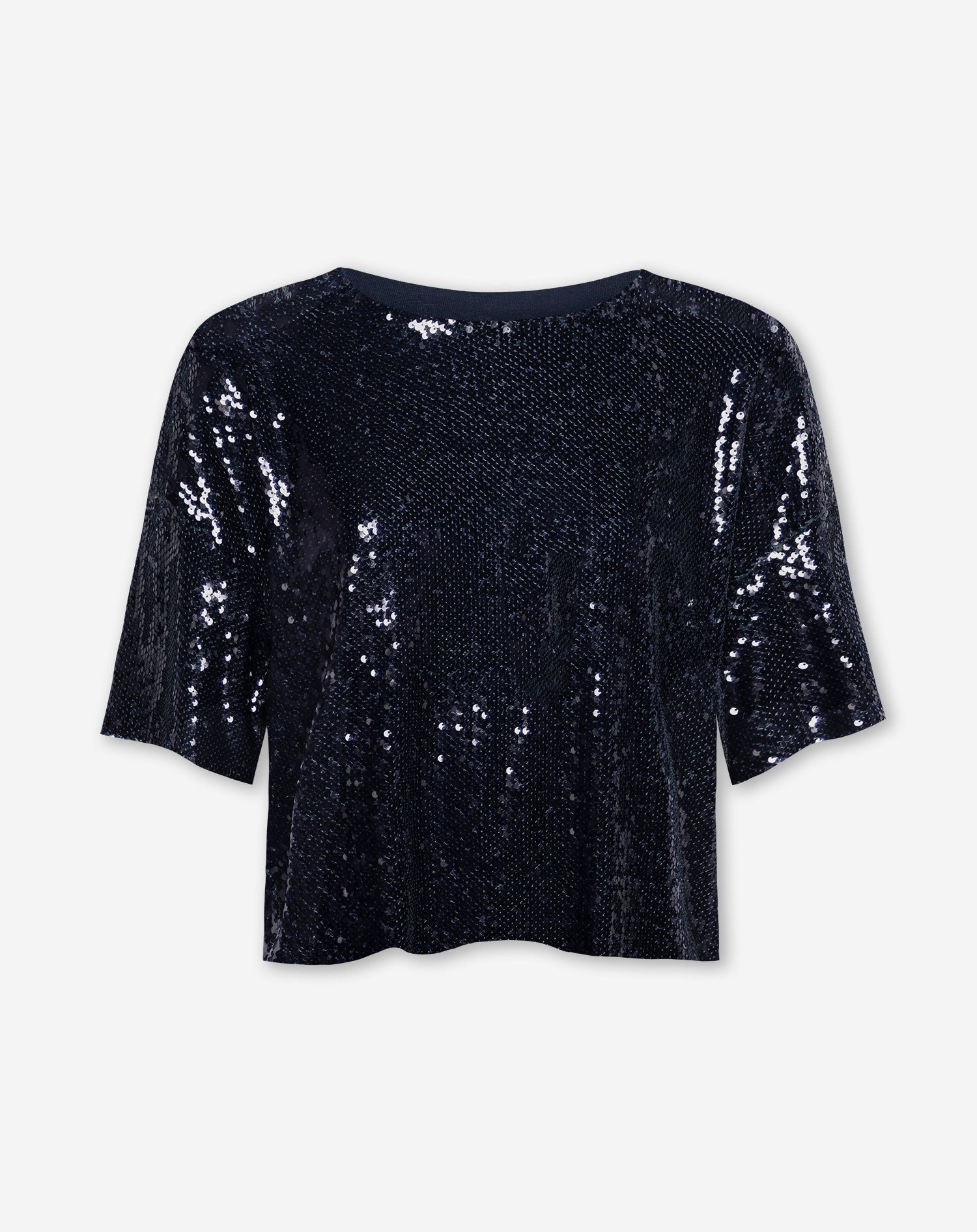 DAHLIA SEQUINS TEE TOP NAVY