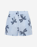 PALM STRIPE SHORTS BLAUW