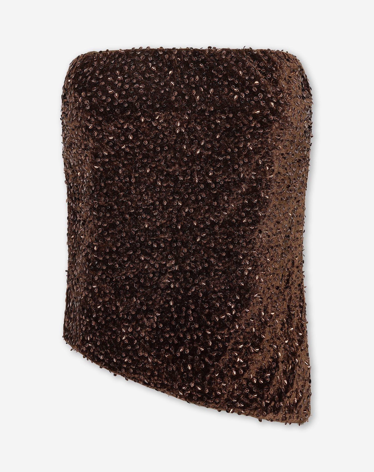 PHOEBE ASYMMETRIC BANDEAU TOP BROWN