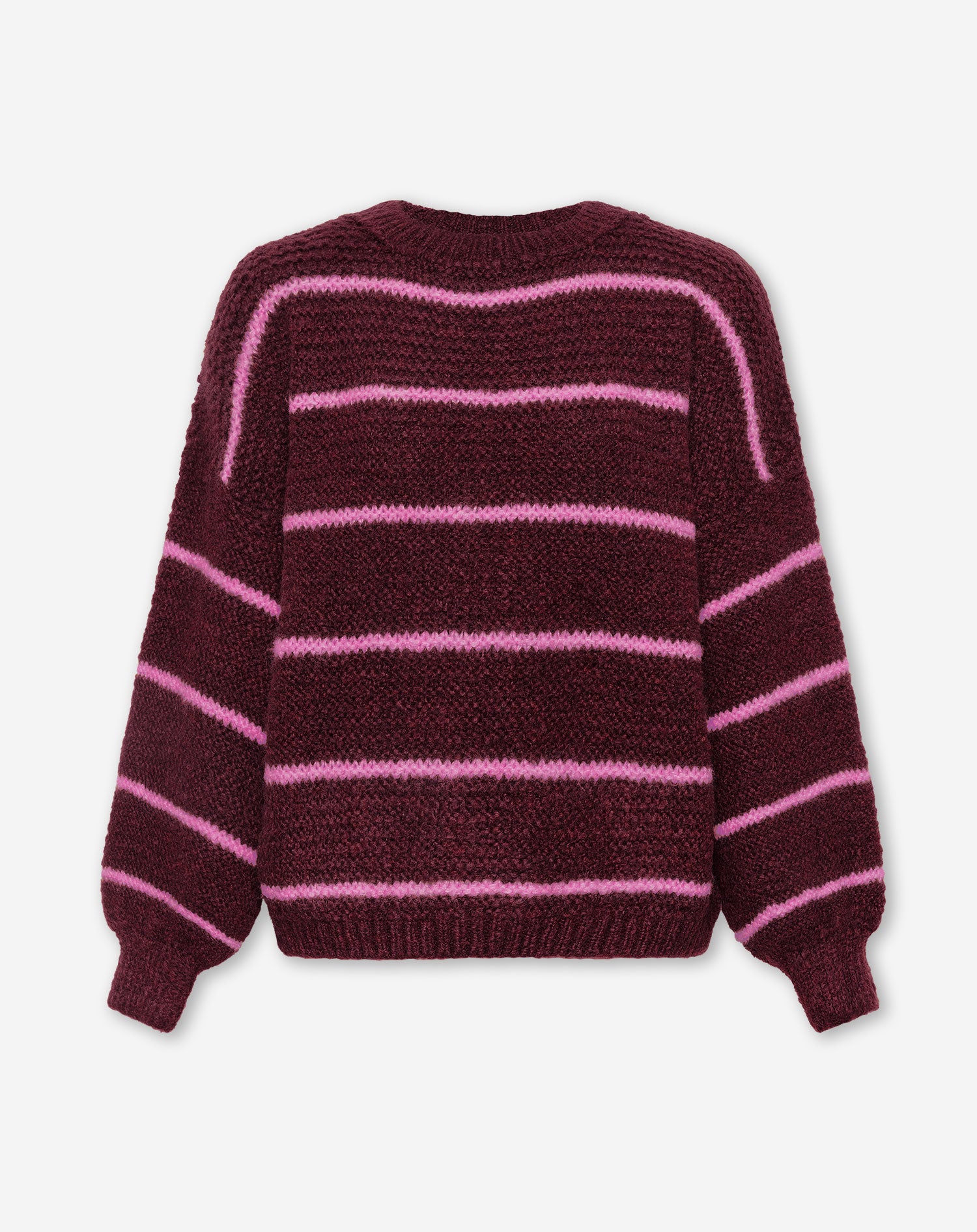 AIMEE SMALL STRIPE KNIT BURGUNDY