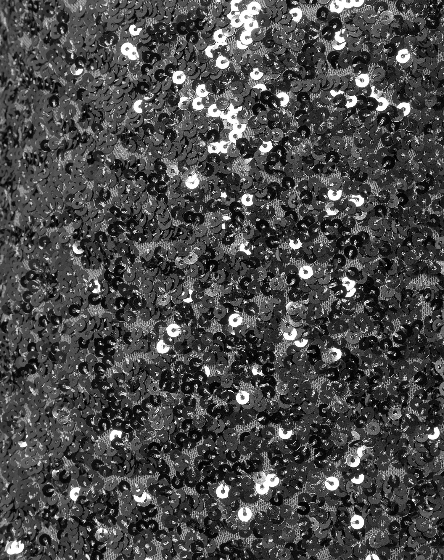 ROBBIN SEQUINS FLARE SLEEVE TOP SILVER