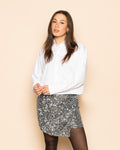 ROBBIN SEQUINS SKIRT SILVER