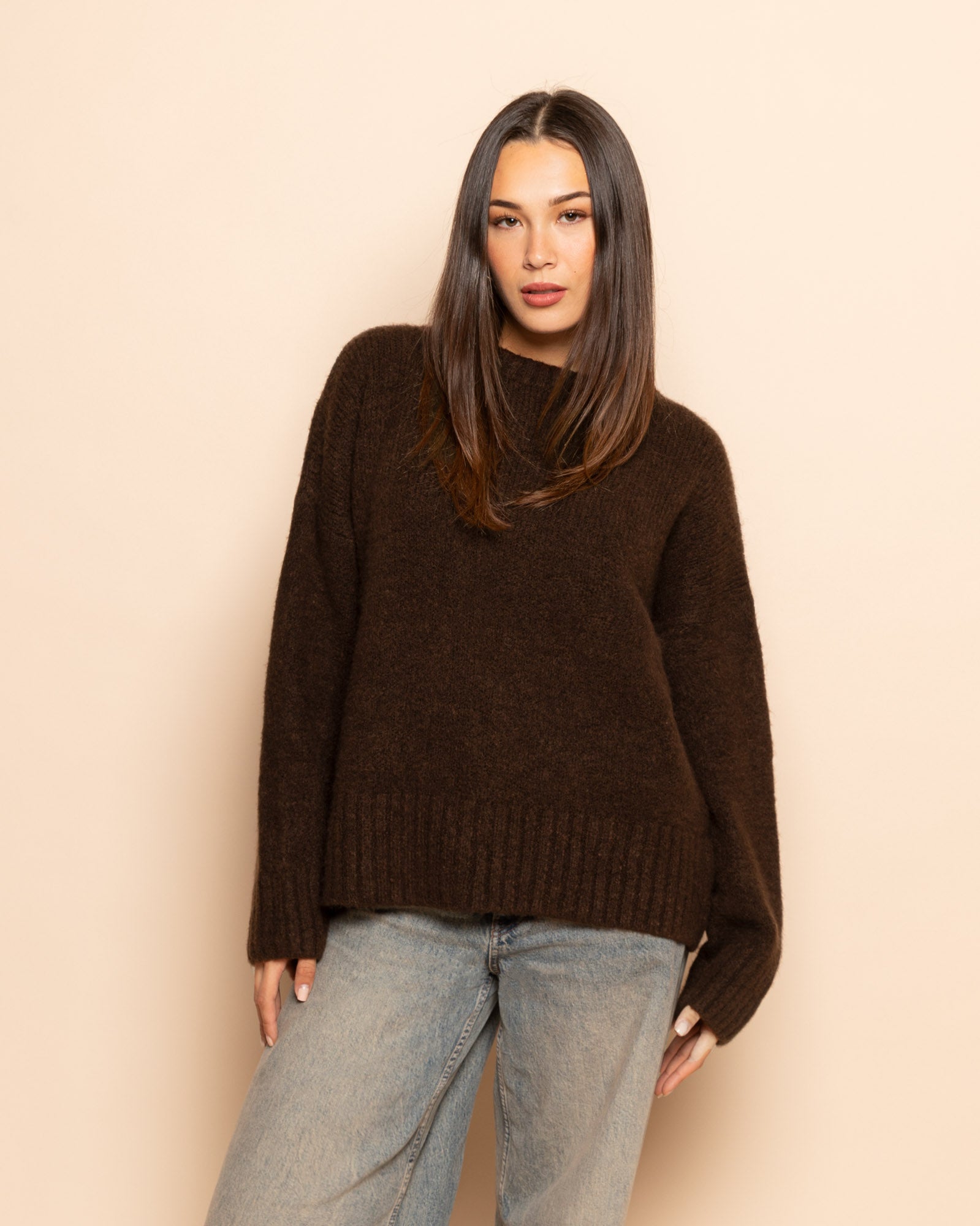 BIANCA BOXY KNIT DONKERBRUIN