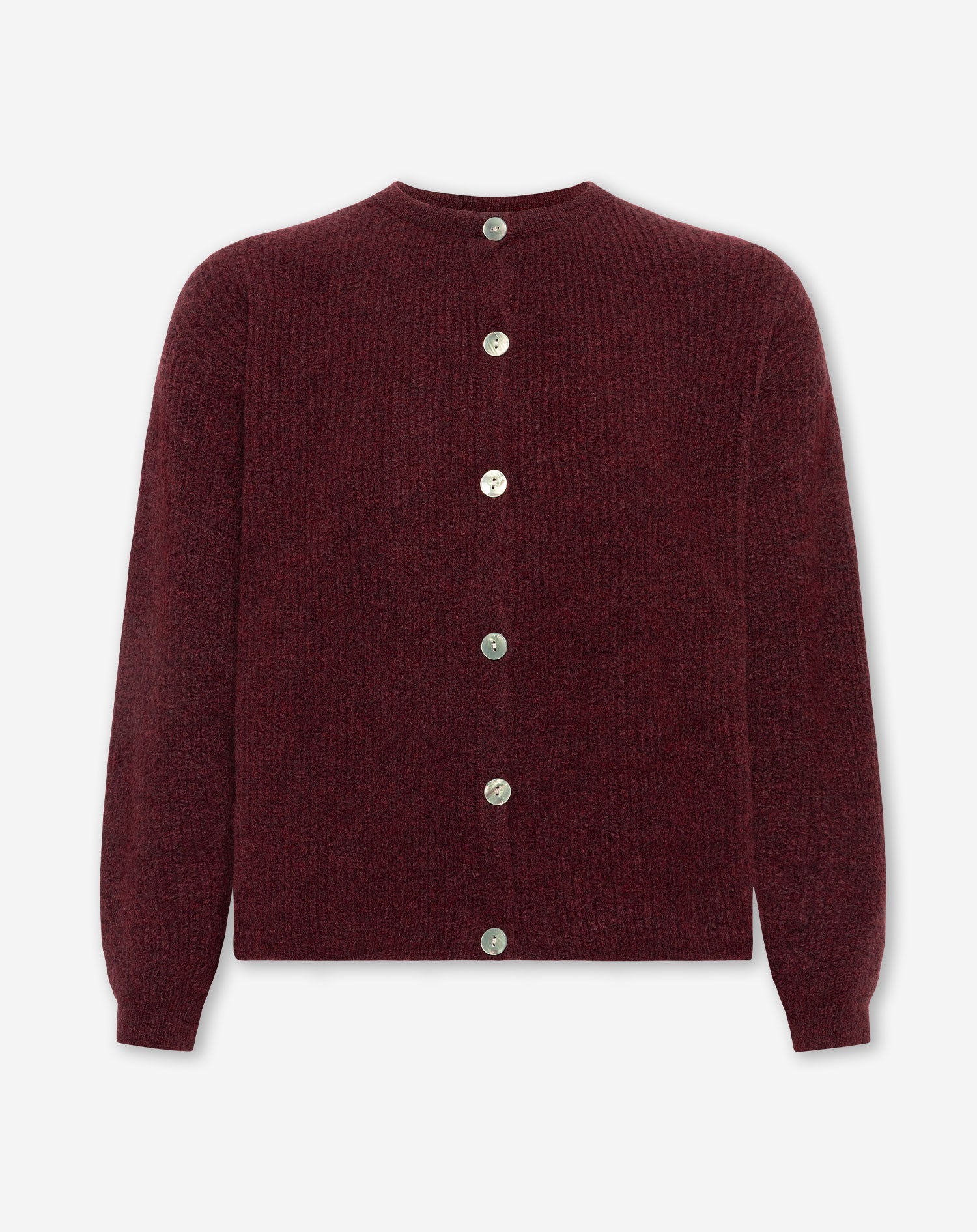 AMARA BOUCLE CARDIGAN BURGUNDY