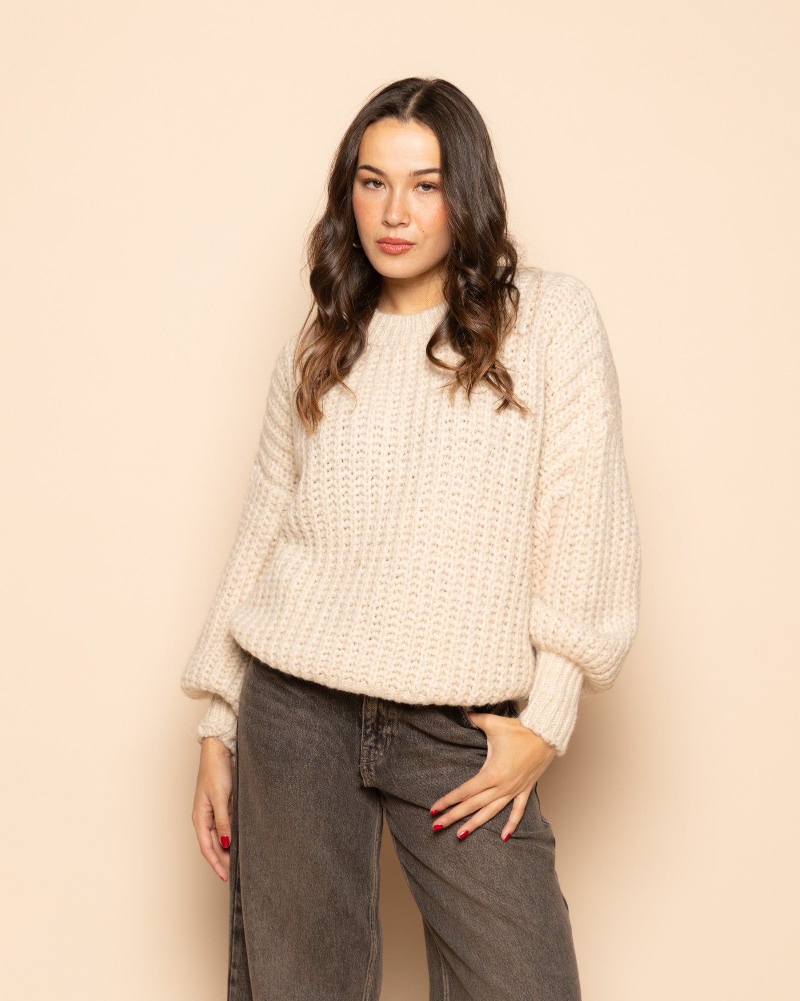 ESMEE CHUNKY KNIT BEIGE