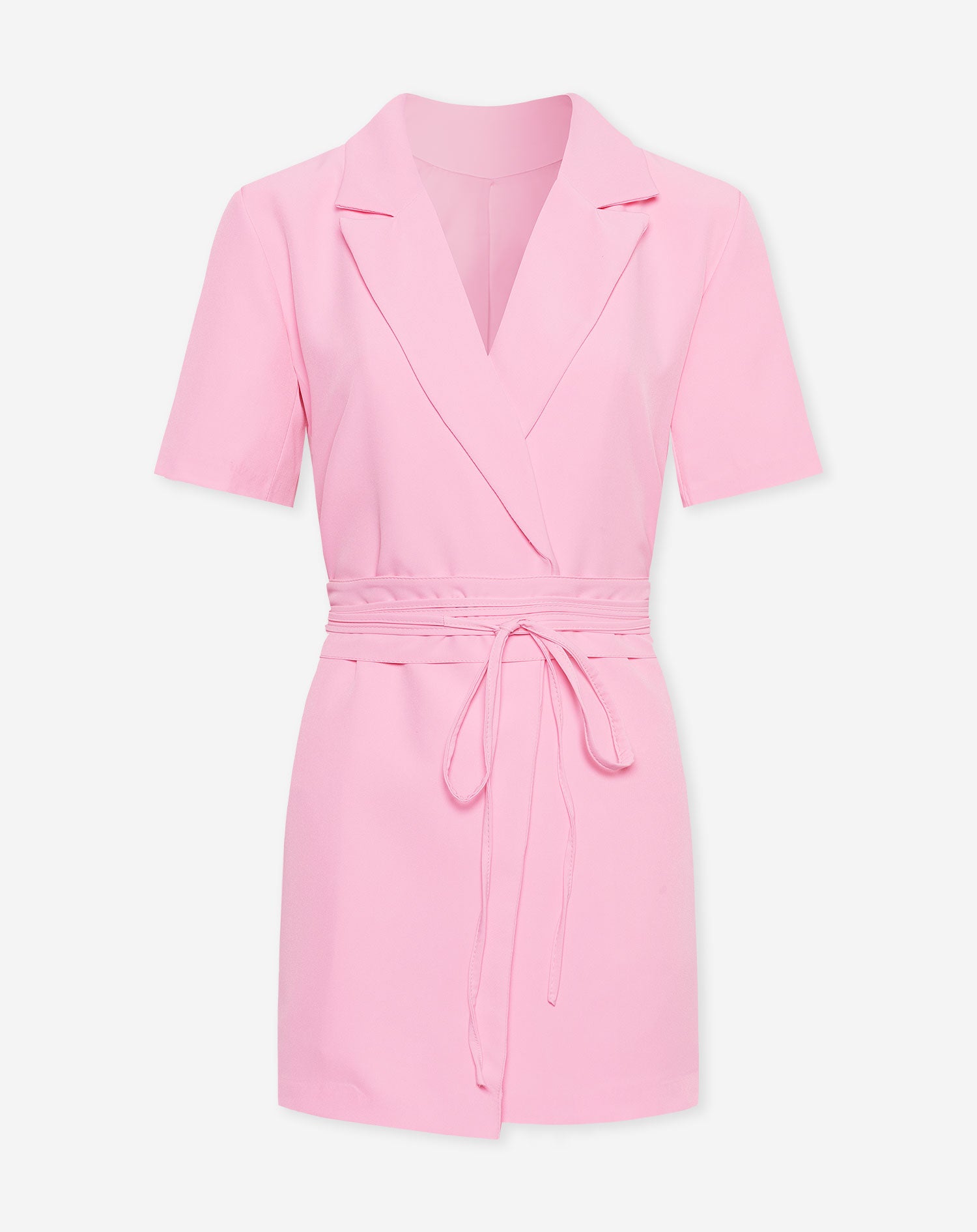 pink short sleeve blazer dress Buy Boohoo Tall Short Sleeves Wrap Over Blazer Dress In Pink