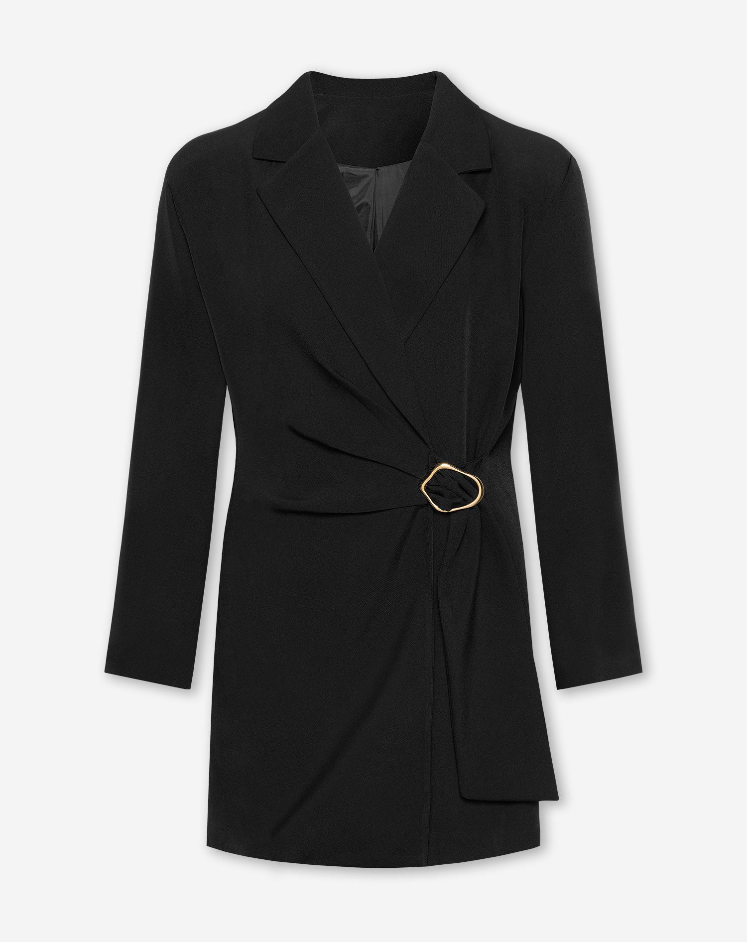 BUCKLE BLAZER DRESS BLACK | Most Wanted
