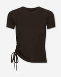STRUCTURE SHORT SLEEVE TOP DONKERBRUIN