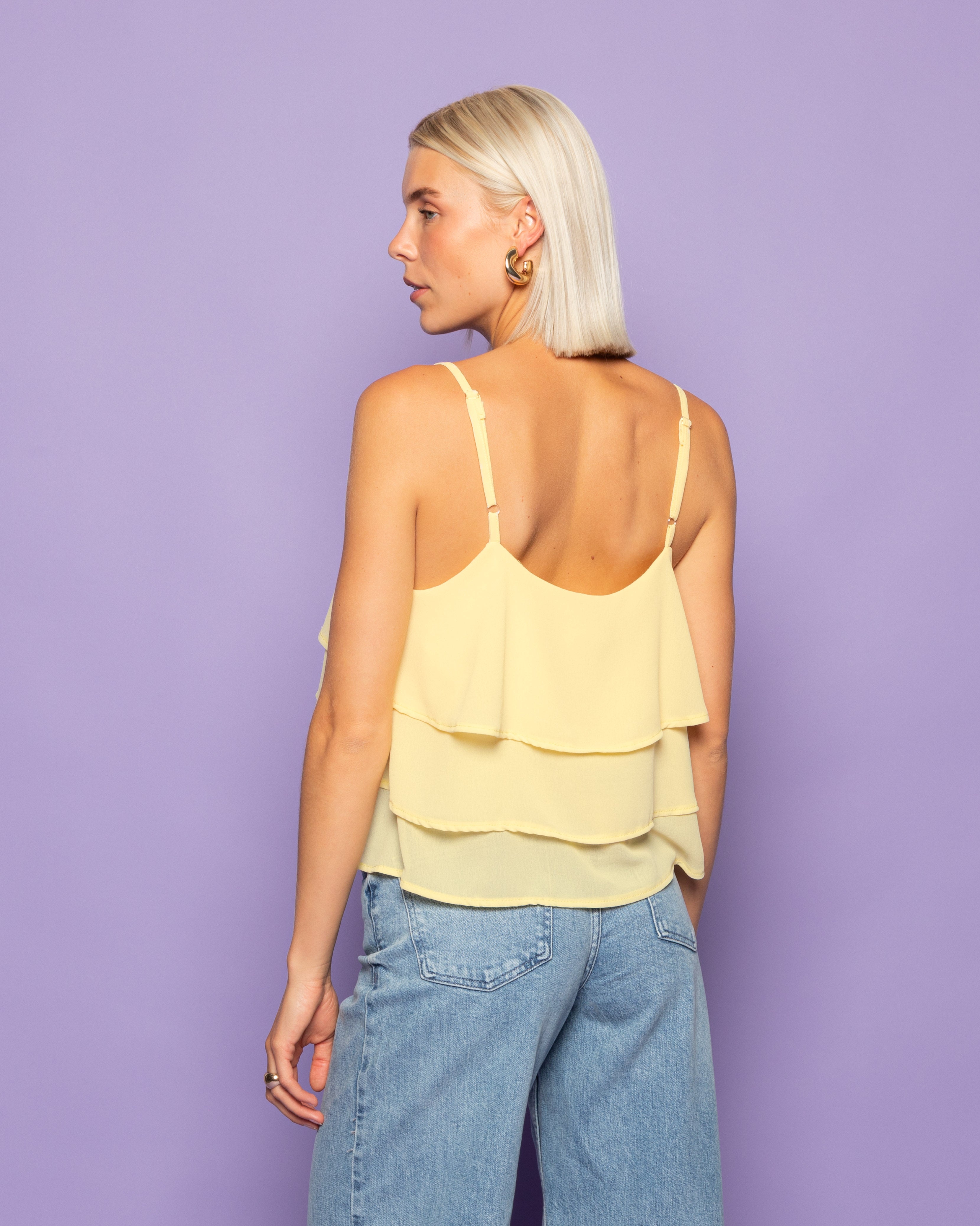 MILIA RUFFLE CAMI TOP YELLOW
