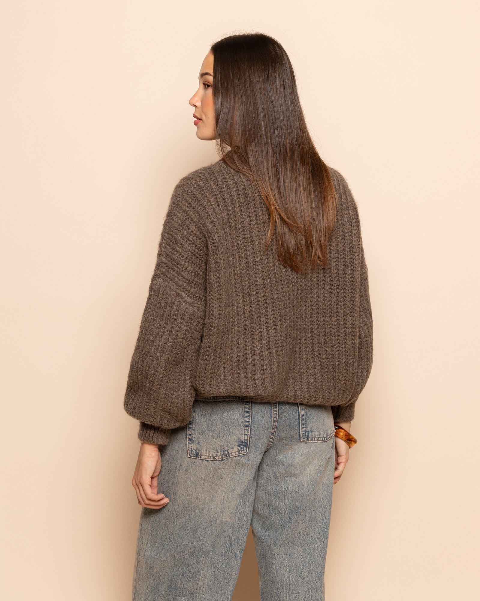 CLEO BOXY KNIT LICHTTAUPE