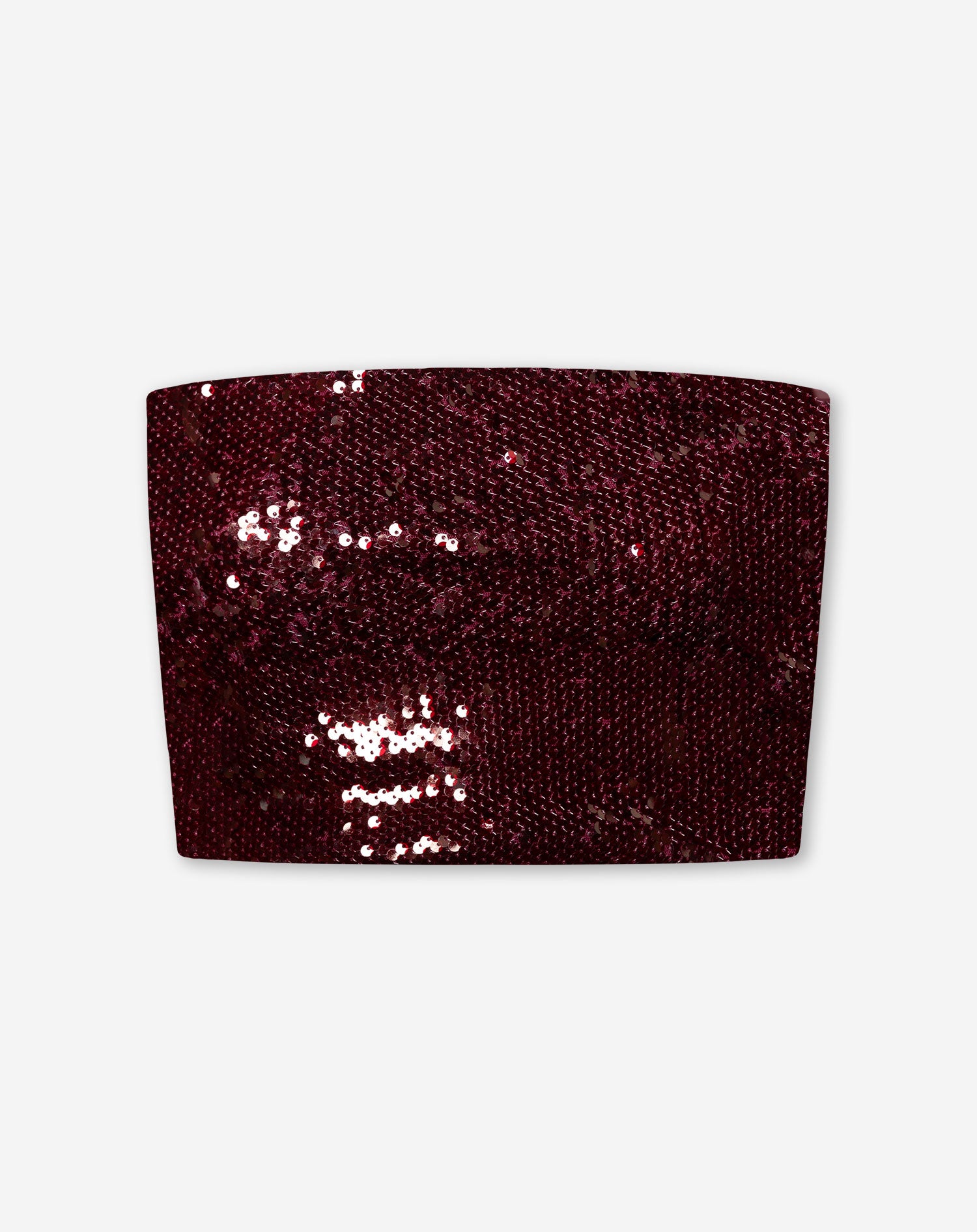 DAHLIA SEQUINS BANDEAU TOP BURGUNDY