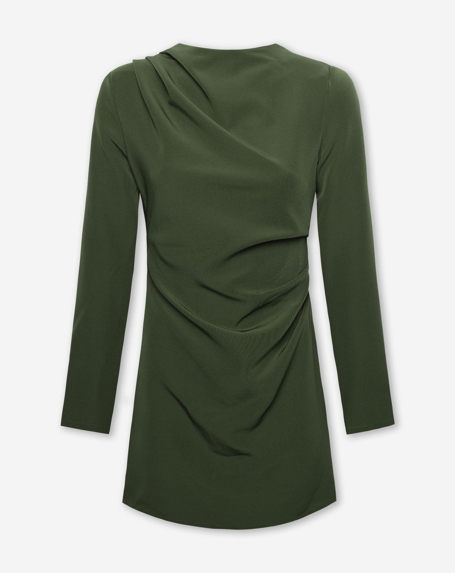 SOFIA RUCHED LONG SLEEVE DRESS LEGERGROEN