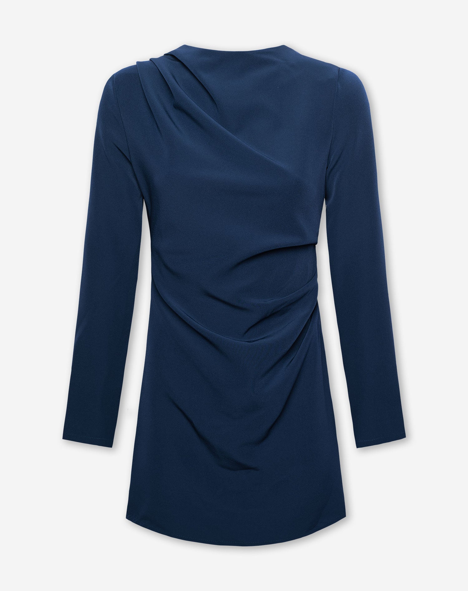 SOFIA RUCHED LONG SLEEVE DRESS MARINEBLAUW