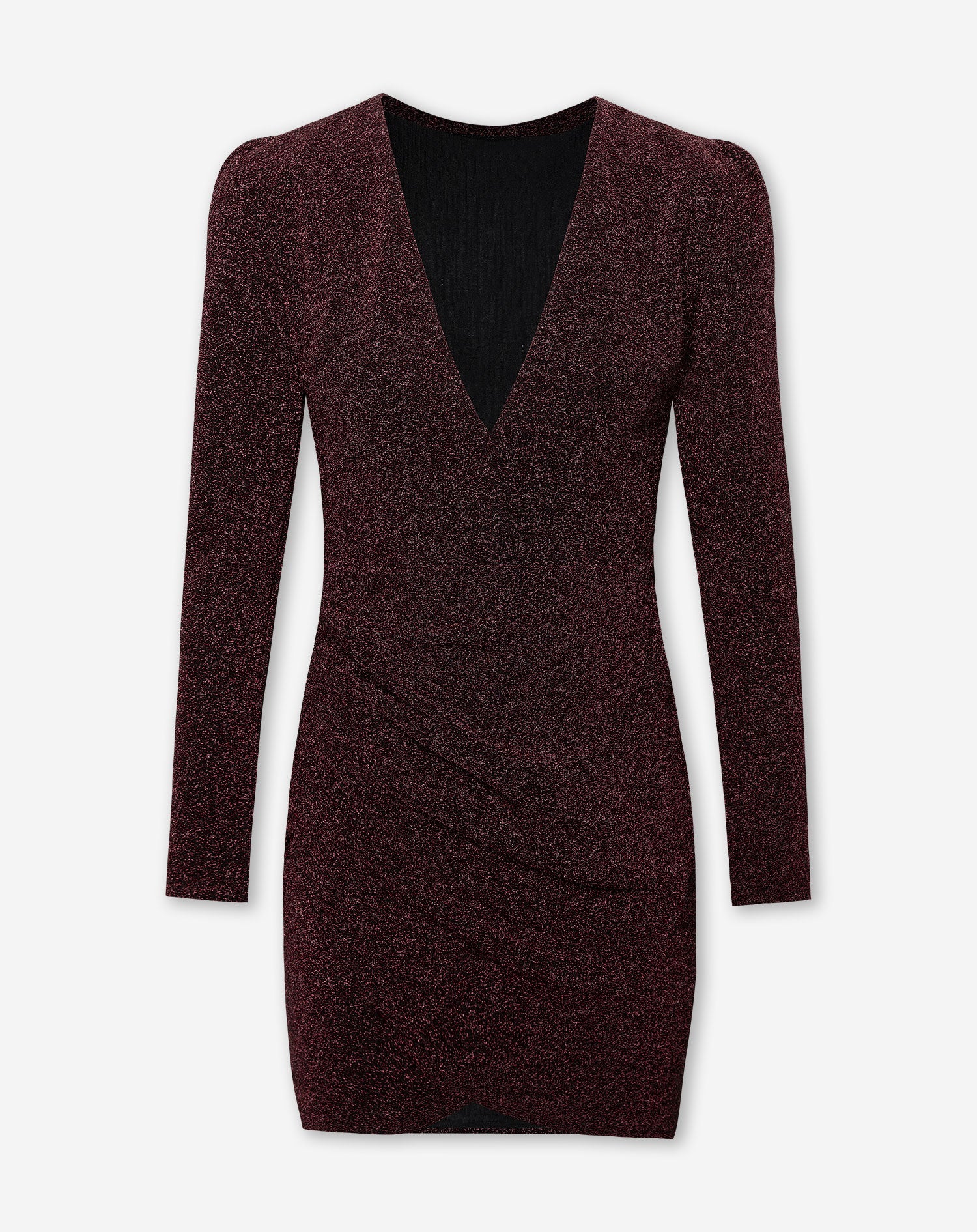 HAZEL GLITTER DRESS BURGUNDY