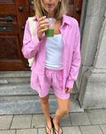 PUCK MULTI STRIPE SHORTS PINK