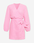 MOUSSELINE FAKE WRAP DRESS ROZE