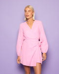 MOUSSELINE FAKE WRAP DRESS ROZE