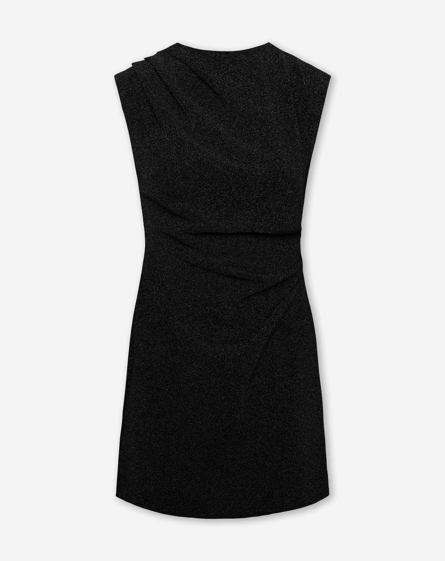 GLITTER RUCHED DRESS BLACK