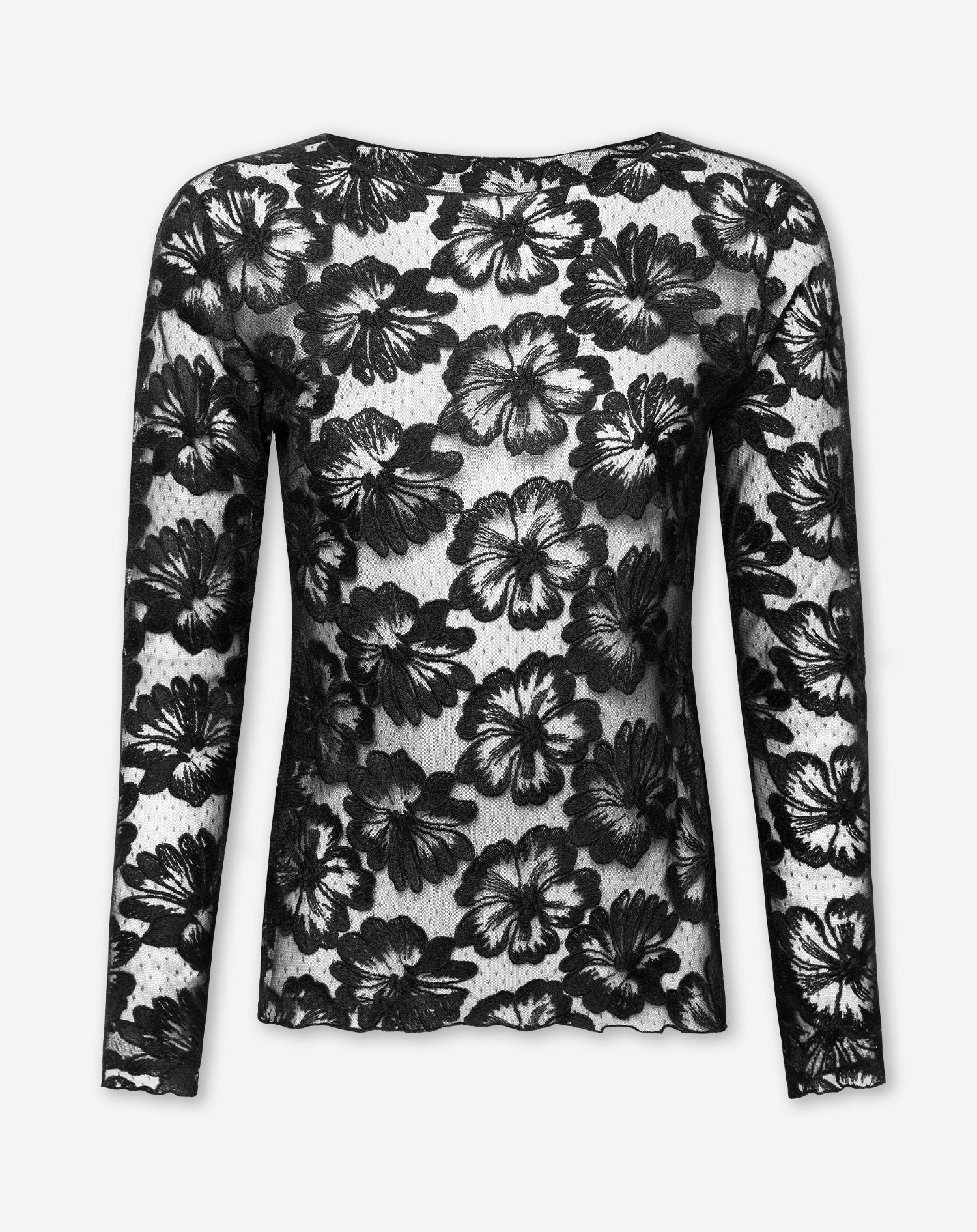 AIMY FLOWER SPITZENTOP SCHWARZ 1