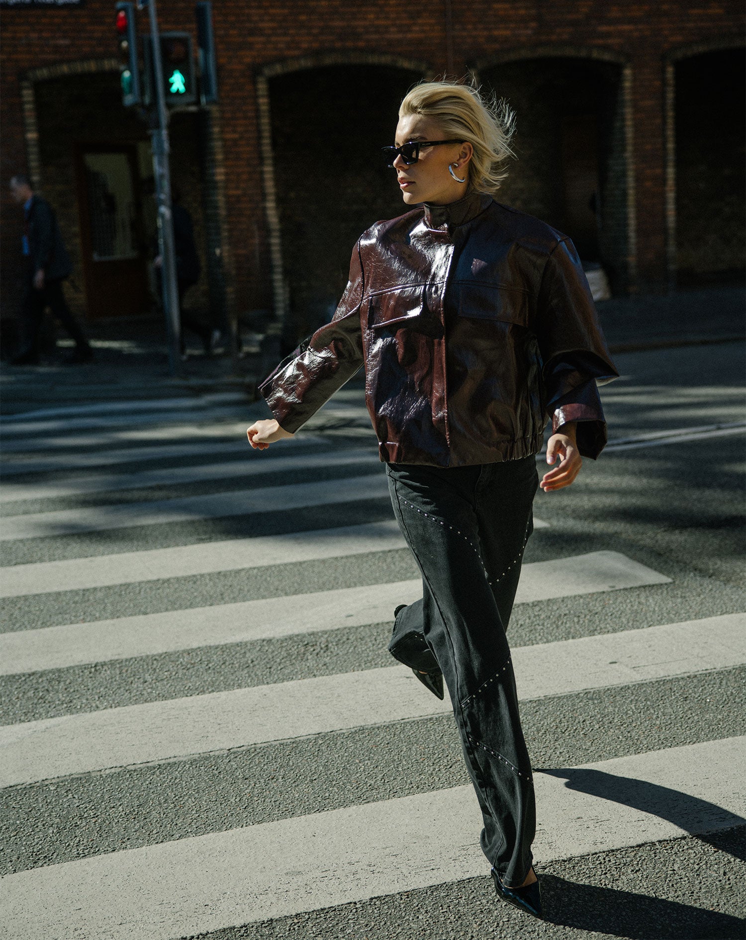 MILOU LACQUER JACKET BURGUNDY