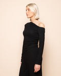 STRUCTURE OFF SHOULDER RUCHED TOP ZWART
