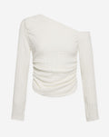 STRUCTURE OFF SHOULDER RUCHED TOP CRÈME
