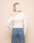 STRUCTURE OFF SHOULDER RUCHED TOP CRÈME