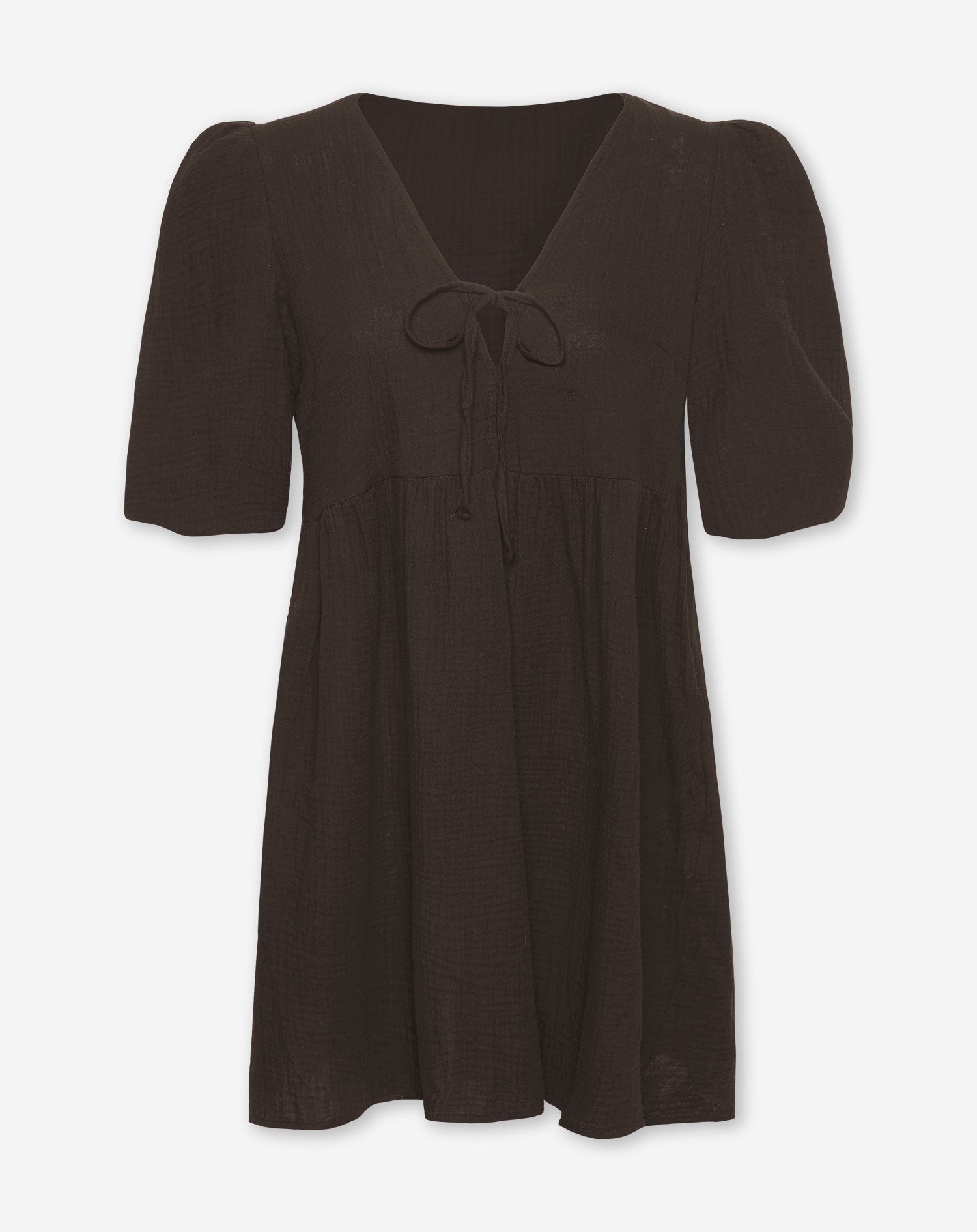 SAMMY MOUSSELINE BOW DRESS BROWN | Most Wanted