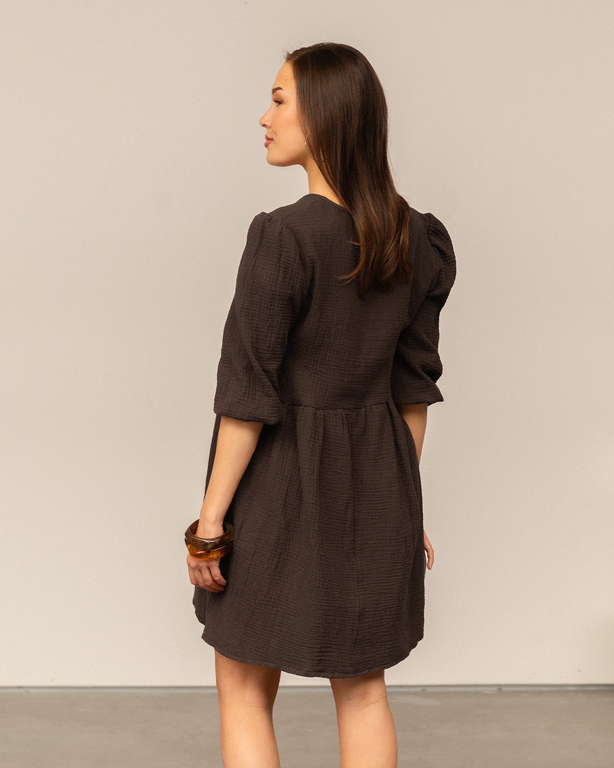 SAMMY MOUSSELINE BOW DRESS BRUIN