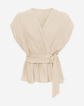 ZAYA VISCOSE BUCKLE TOP BEIGE