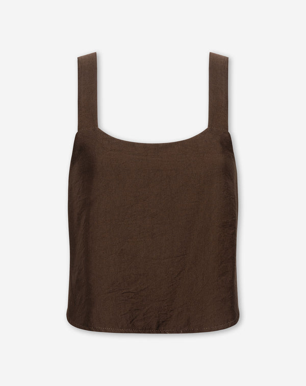 ZAYA VISCOSE TOP DONKERBRUIN