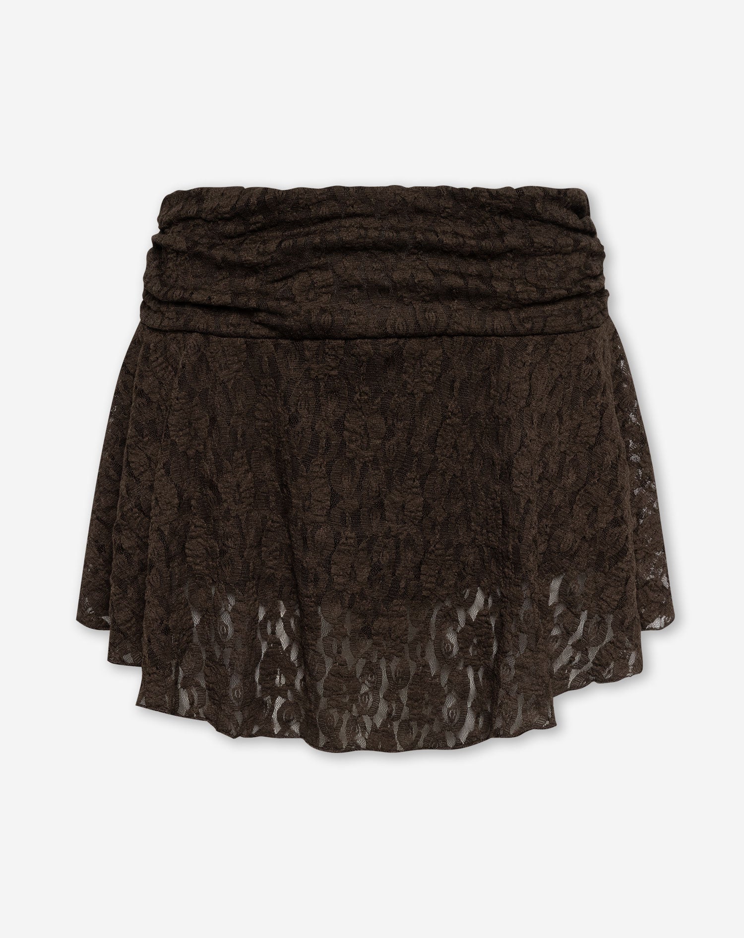 LIZZA STRUCTURE RUFFLE SKORT BRUIN