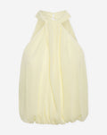 CHIFFON TWISTED HALTER TOP BUTTER YELLOW
