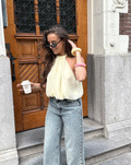 CHIFFON TWISTED HALTER TOP BUTTER YELLOW