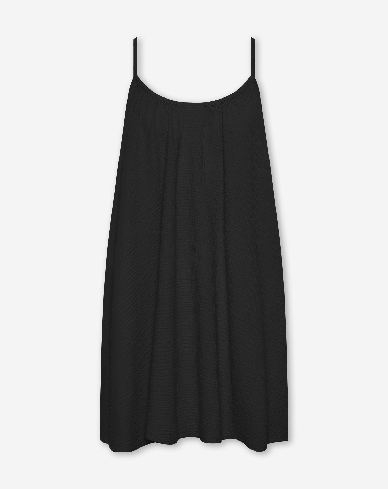 MIRA MOUSSELINE SHORT DRESS ZWART
