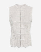 LACE MANDERIN TOP WHITE