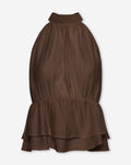 HALLY RUFFLE HALTER TOP BRUIN