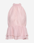 HALLY RUFFLE HALTER TOP ZACHT ROZE