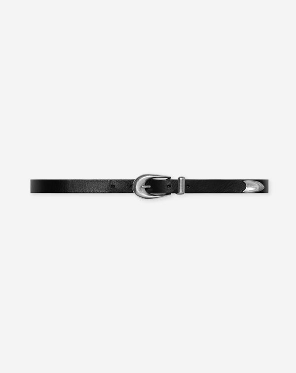 QUINTY LEATHER BELT ZWART