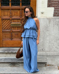 HALLY WIDE LEG PANTS BLAUW