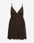 FANCY CHIFFON STRAPPY DRESS BRUIN