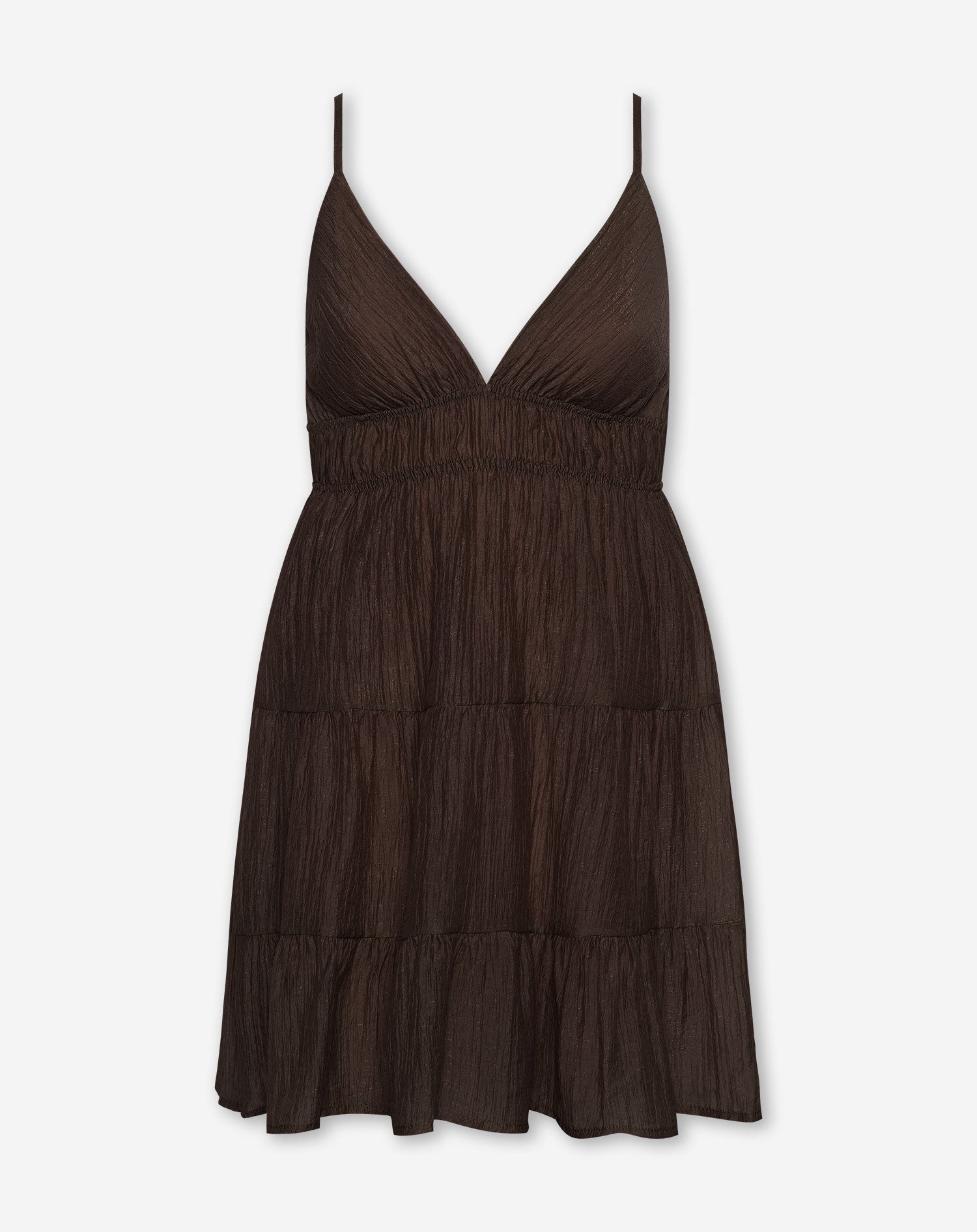 FANCY CHIFFON STRAPPY DRESS BRUIN