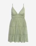 FANCY CHIFFON STRAPPY DRESS LICHTGROEN