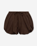 WENDE COTTON BUBBLE HEM SHORTS DONKERBRUIN