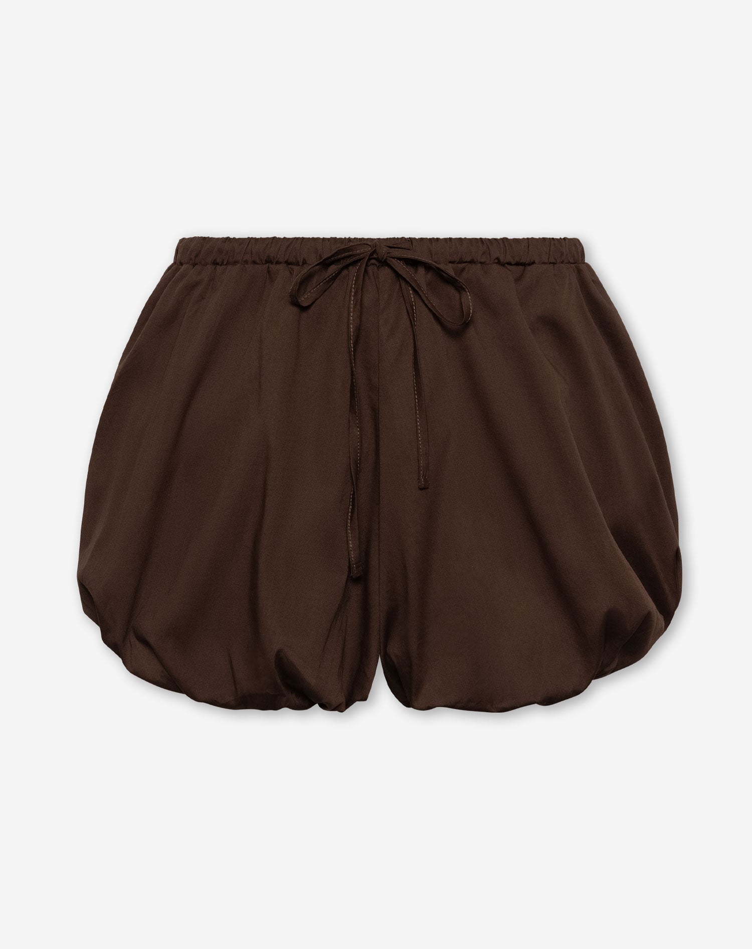 WENDE COTTON BUBBLE HEM SHORTS DONKERBRUIN