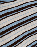 STRIPE PADDED SHOULDER BUBBLE HEM TEE BLAUW