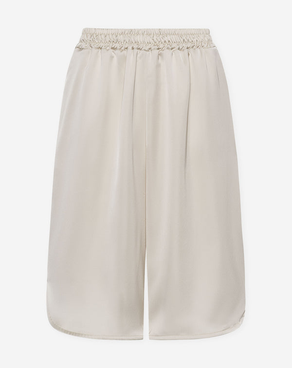 LONG SATIN JORT BEIGE