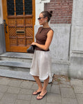 LONG SATIN JORT BEIGE